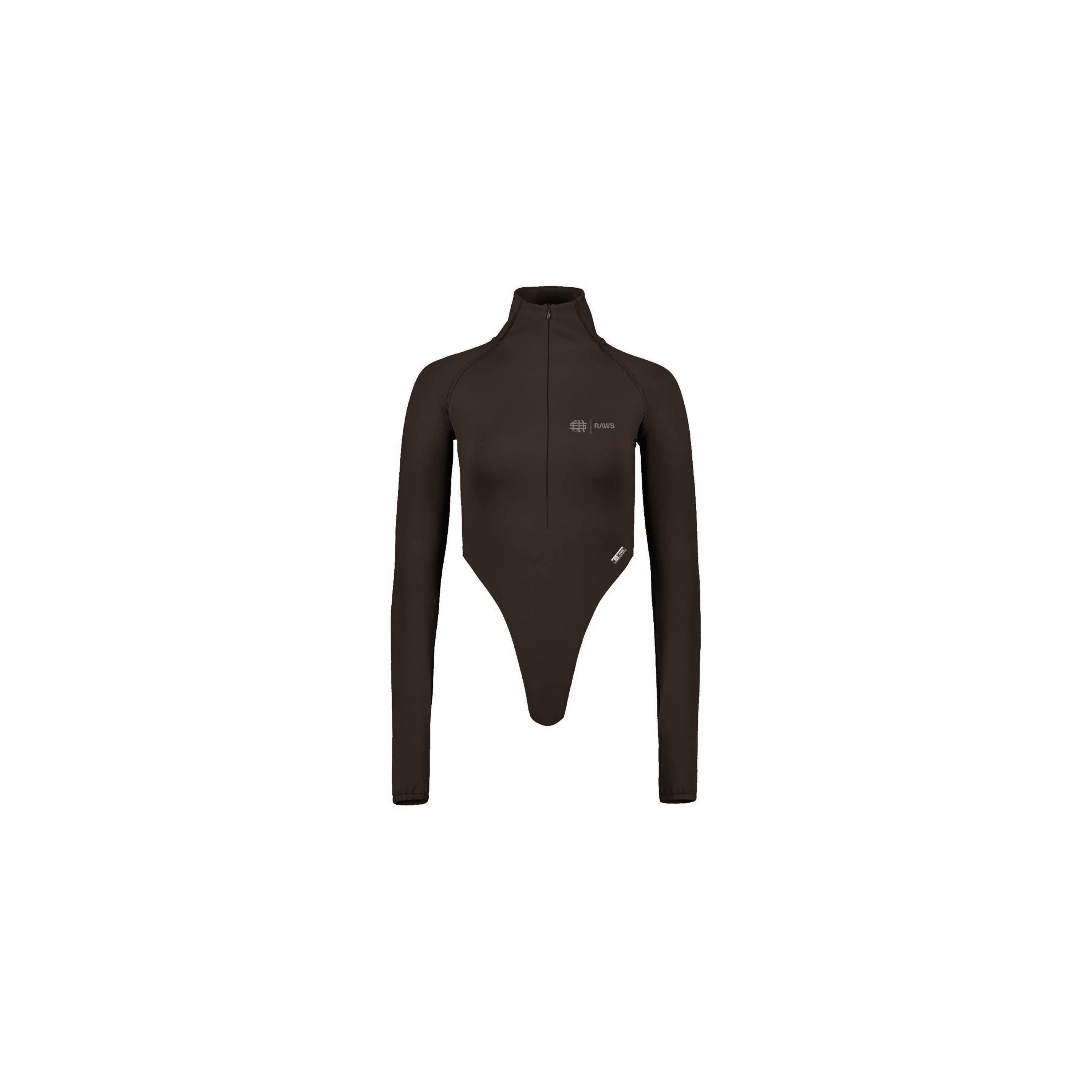 RAWS Womens Zip Bodysuit : Brown