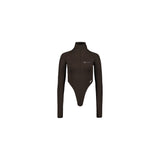RAWS Womens Zip Bodysuit : Brown