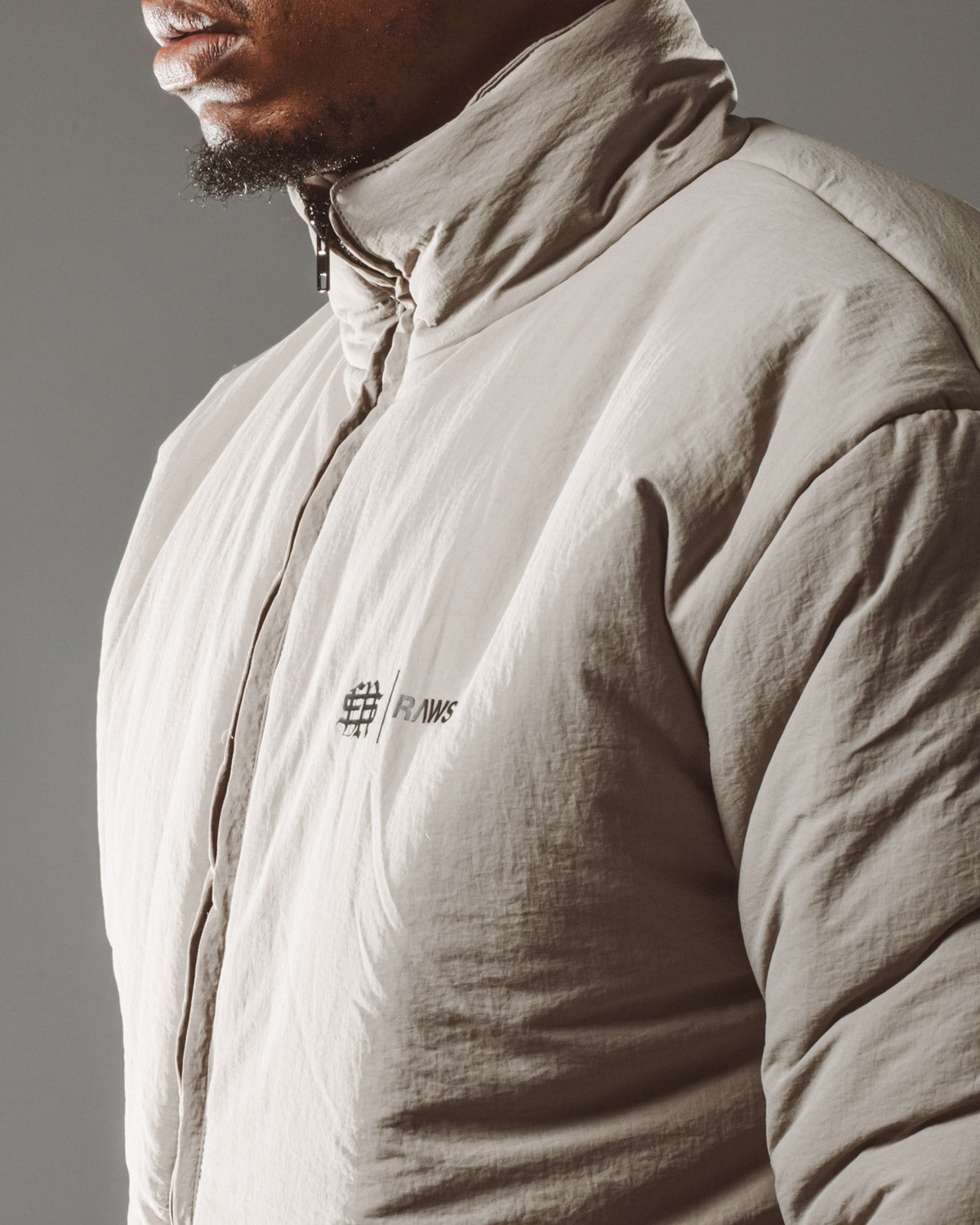 RAWS Puffer Jacket : Stone Grey