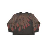 RAWS RUNNING WARM UP LONG SLEEVE T-SHIRT : BLACK / RED