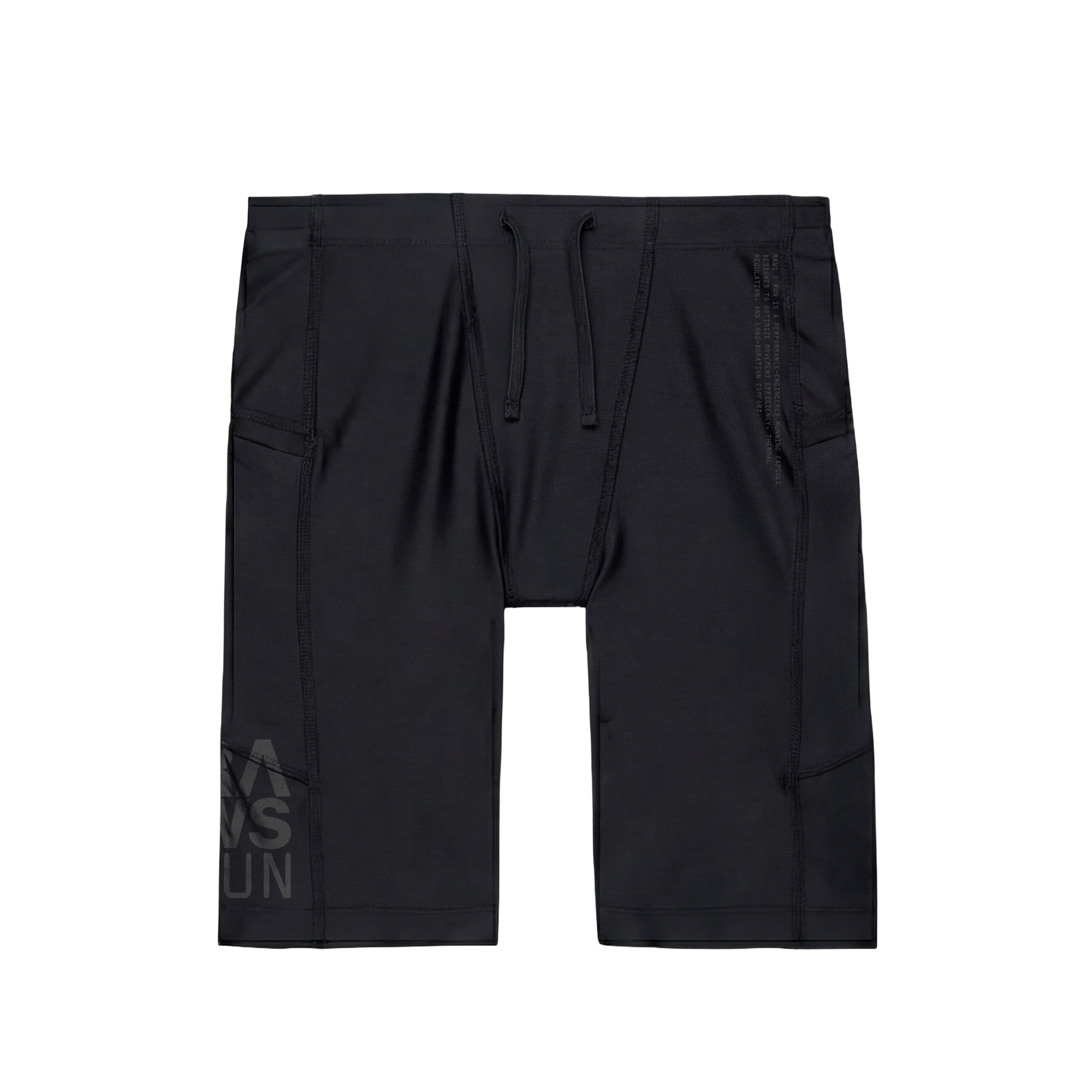 RAWS RUNNING COMPRESSION TIGHTS  : BLACK / GREY