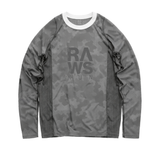 RAWS RUNNING WARM UP CAMO LONG SLEEVE T-SHIRT : GREY