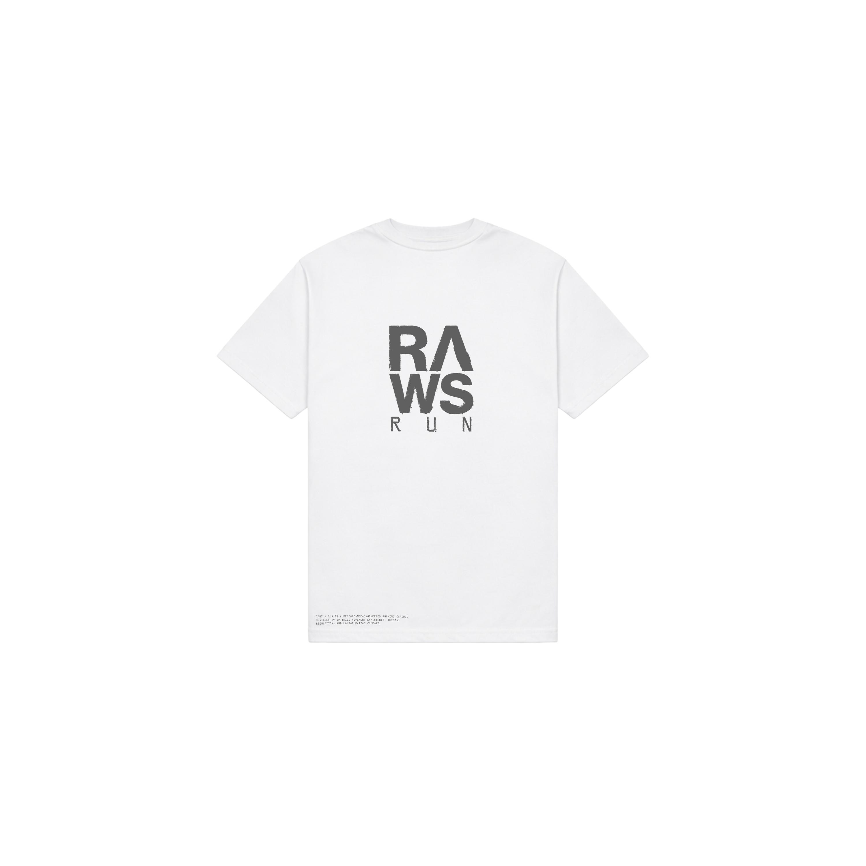 RAWS RUNNING T-SHIRT : WHITE / BLACK