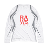 RAWS RUNNING RACER LONG SLEEVE T-SHIRT : WHITE / RED
