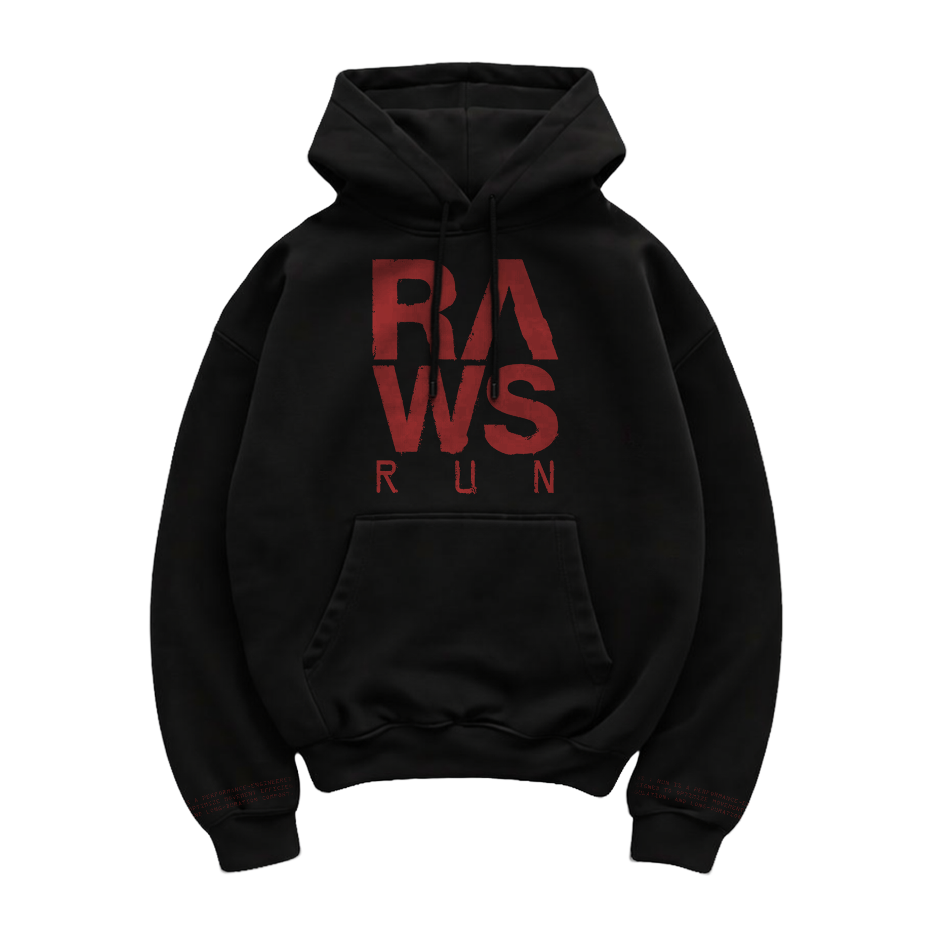 RAWS RUNNING WARM UP HOODIE  : BLACK / RED