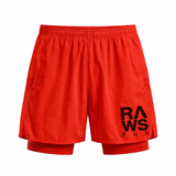 RAWS RUNNING COMPRESSION SHORTS  : RED / BLACK
