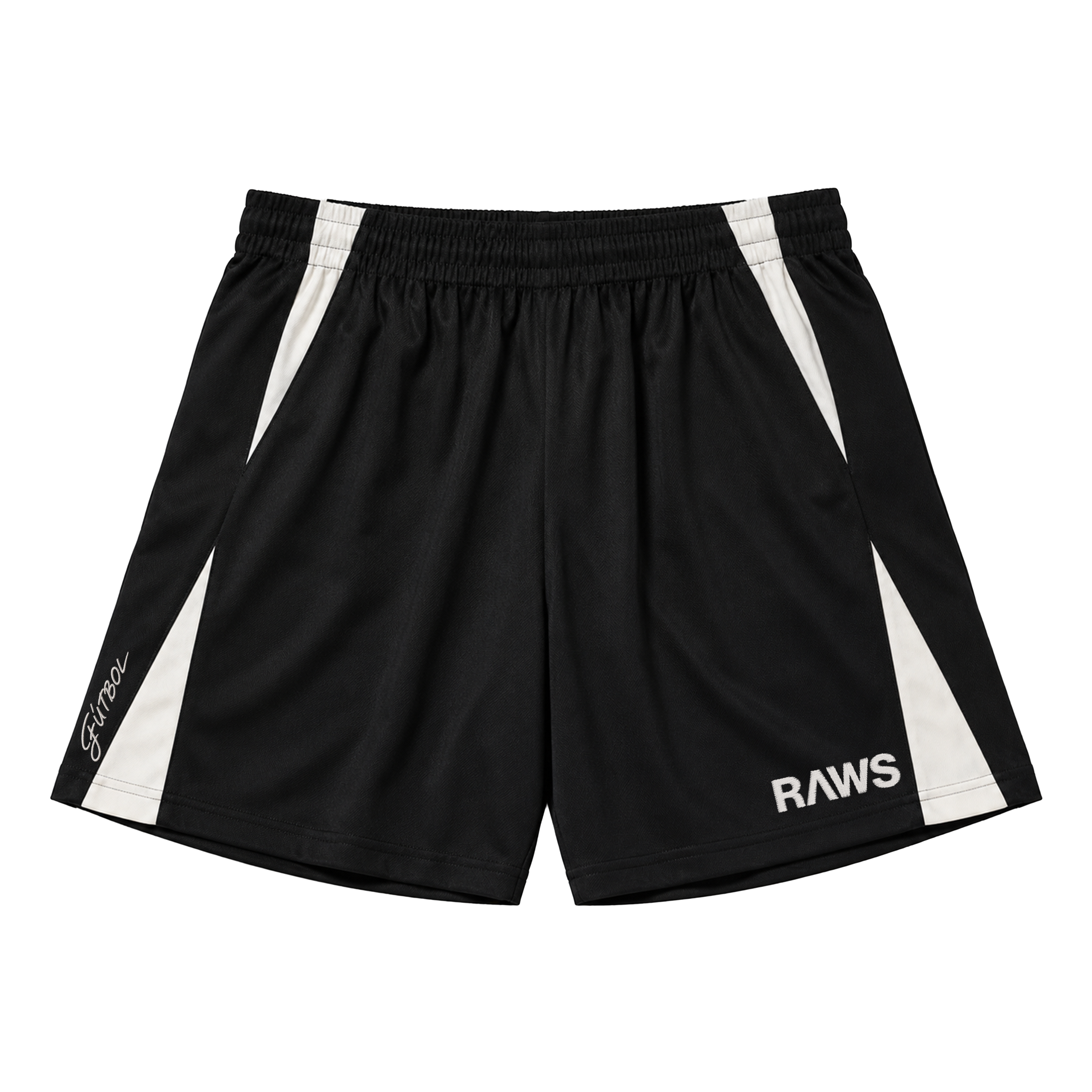 RAWS FUTBOL SOCCER SHORTS : BLACK
