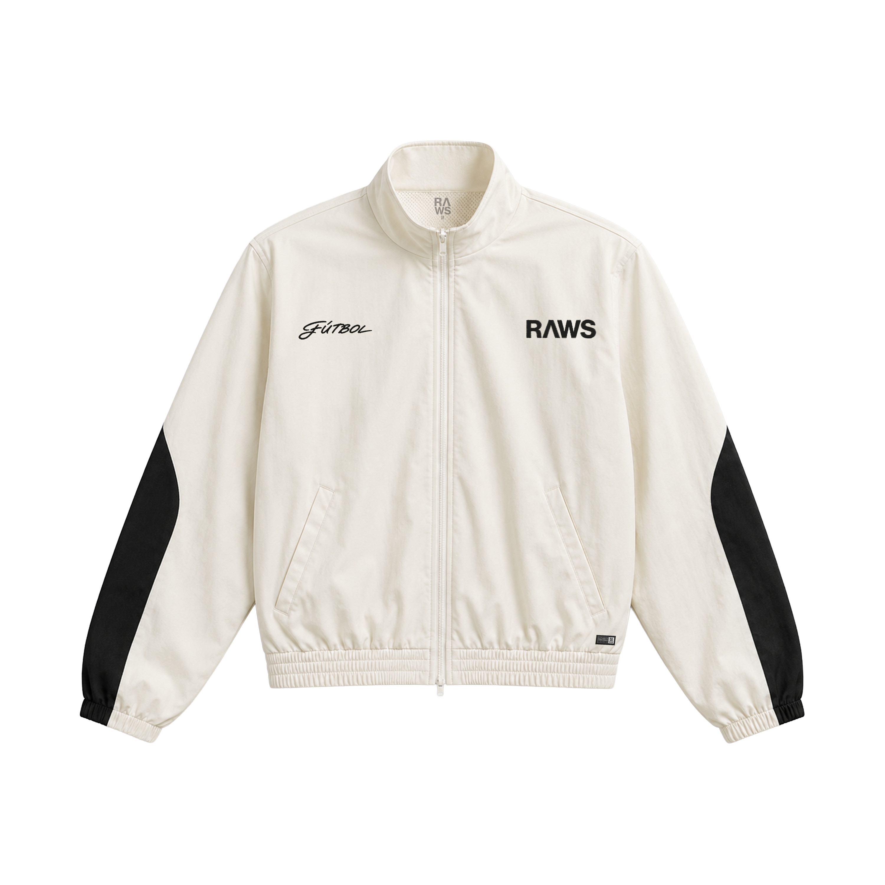RAWS FUTBOL NYLON TRACKSUIT JACKET : CREAM