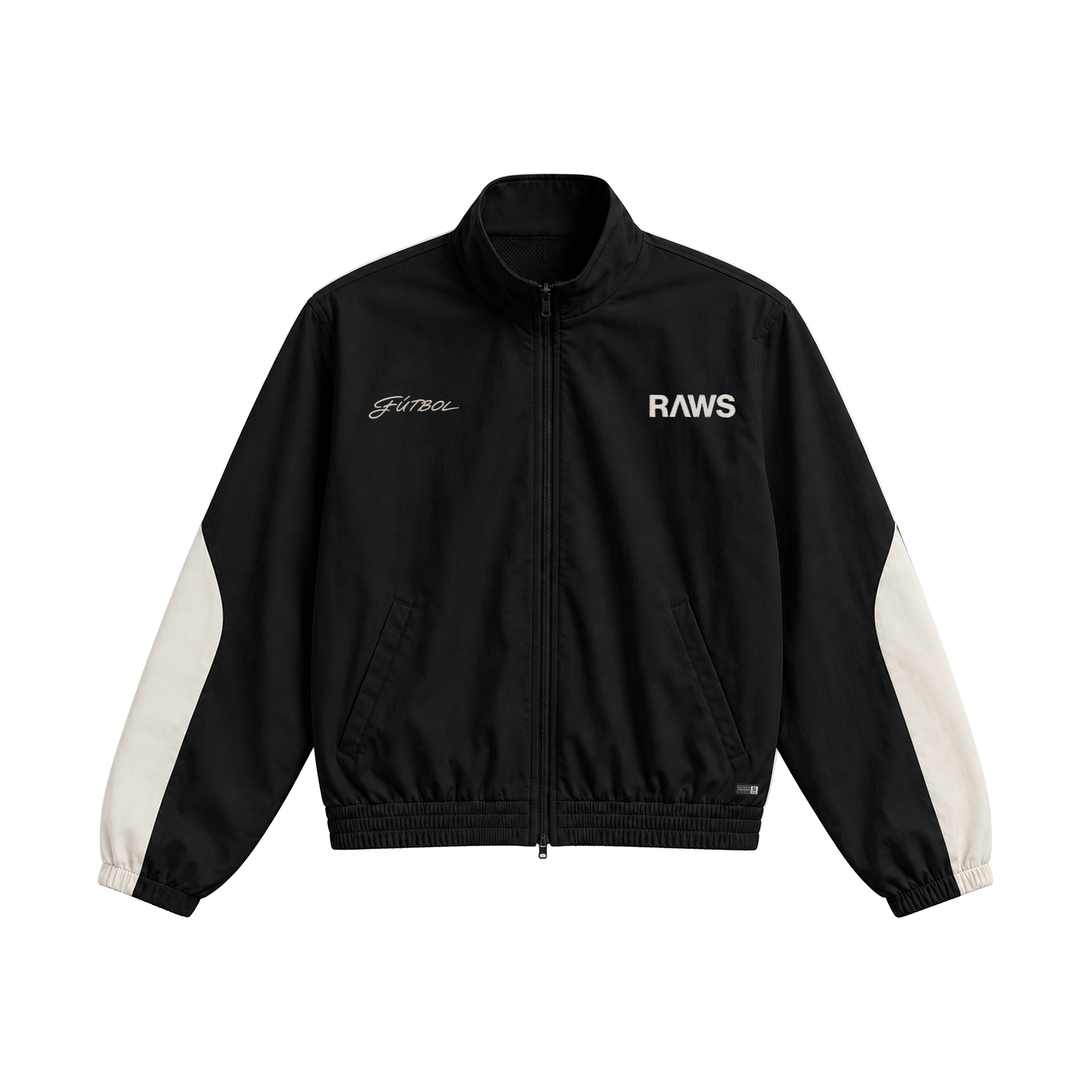 RAWS FUTBOL NYLON TRACKSUIT JACKET : BLACK