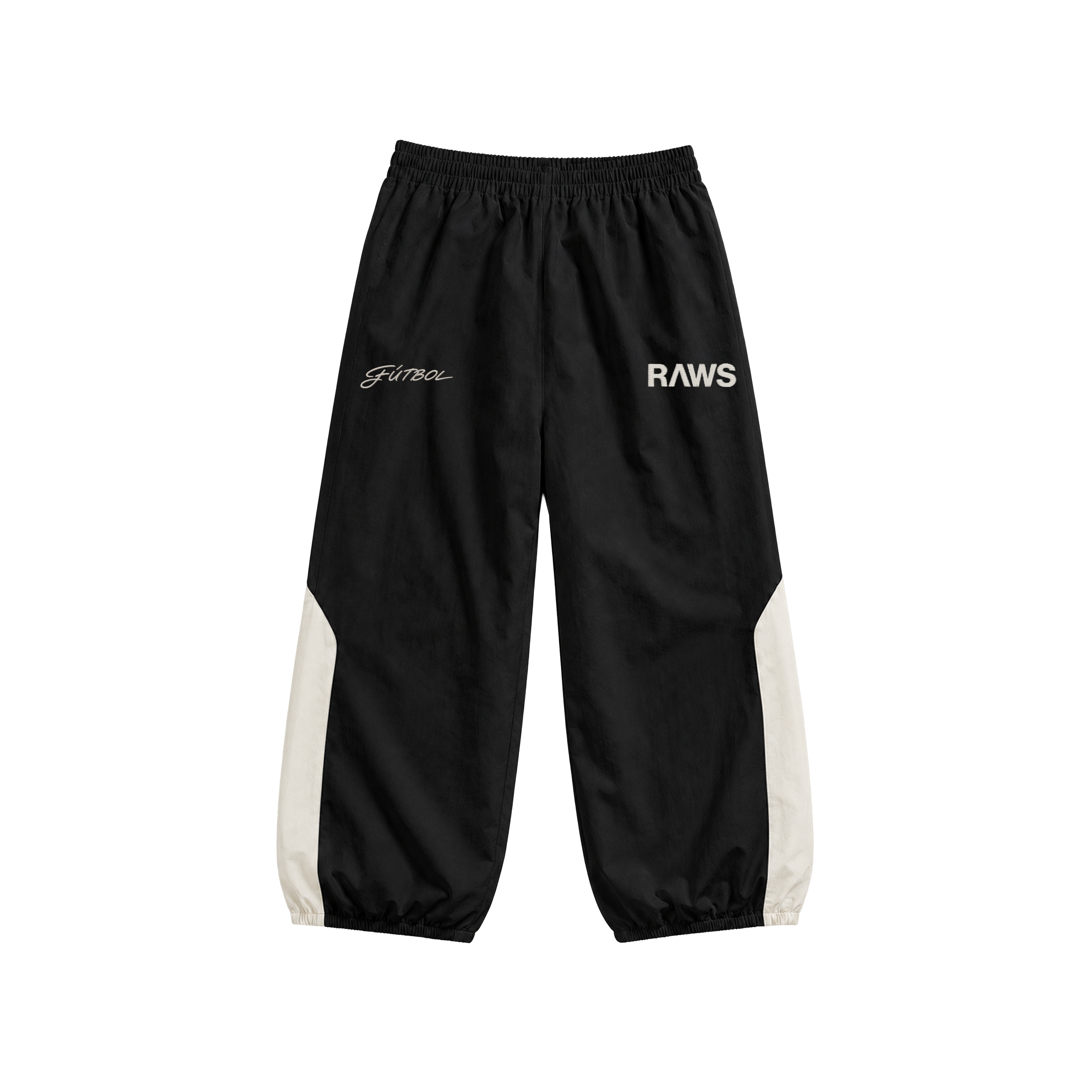 RAWS FUTBOL NYLON TRACKSUIT PANTS : BLACK