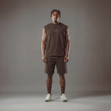 RAWS ESSENTIALS+ SLEEVELESS T-SHIRT : BROWN