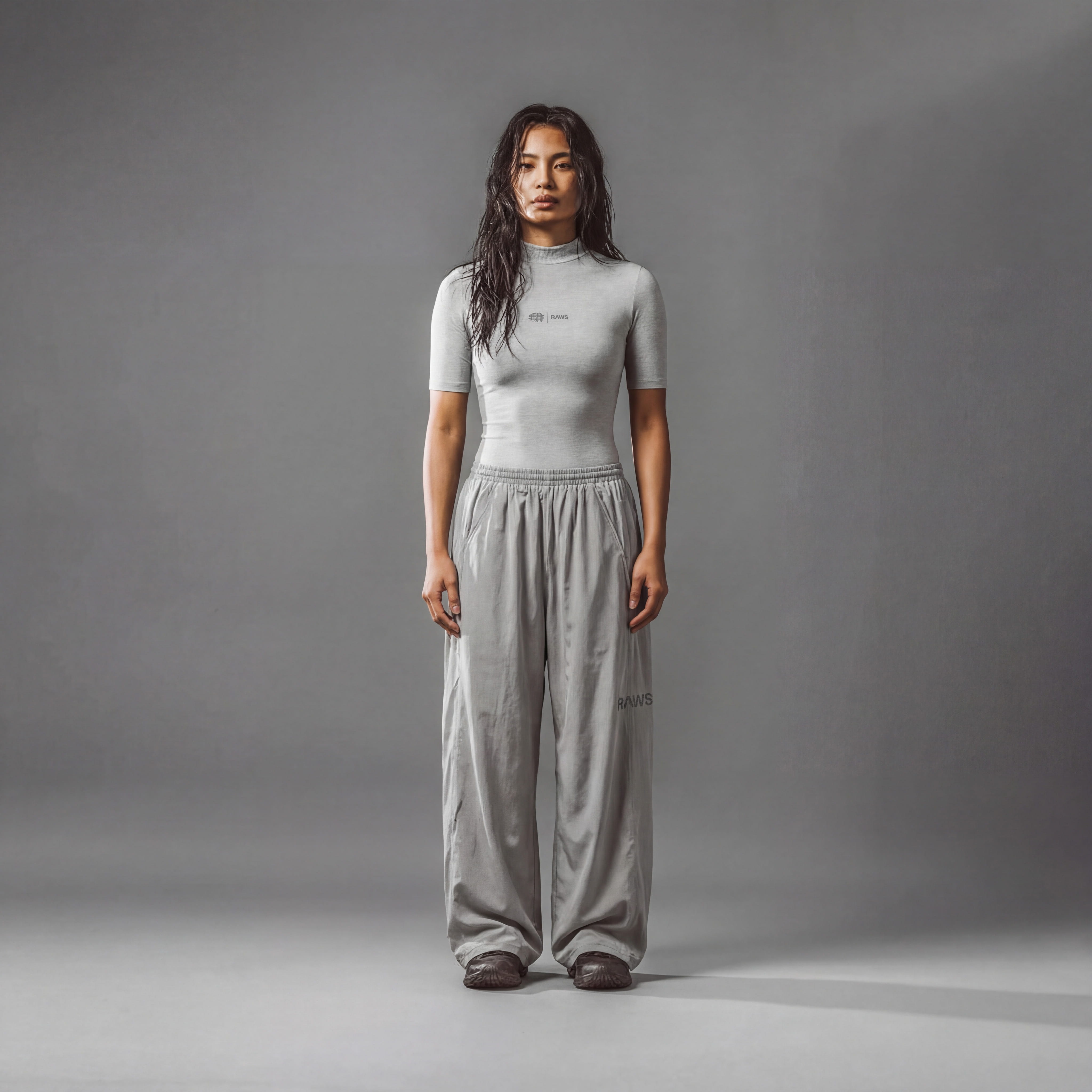 RAWS Womens Short Sleeve T-Shirt : Grey