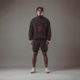 RAWS RUNNING SHELL WINDBREAKER JACKET  : BLACK / RED