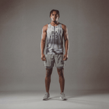RAWS RUNNING COMPRESSION SHORTS  : GREY / SILVER
