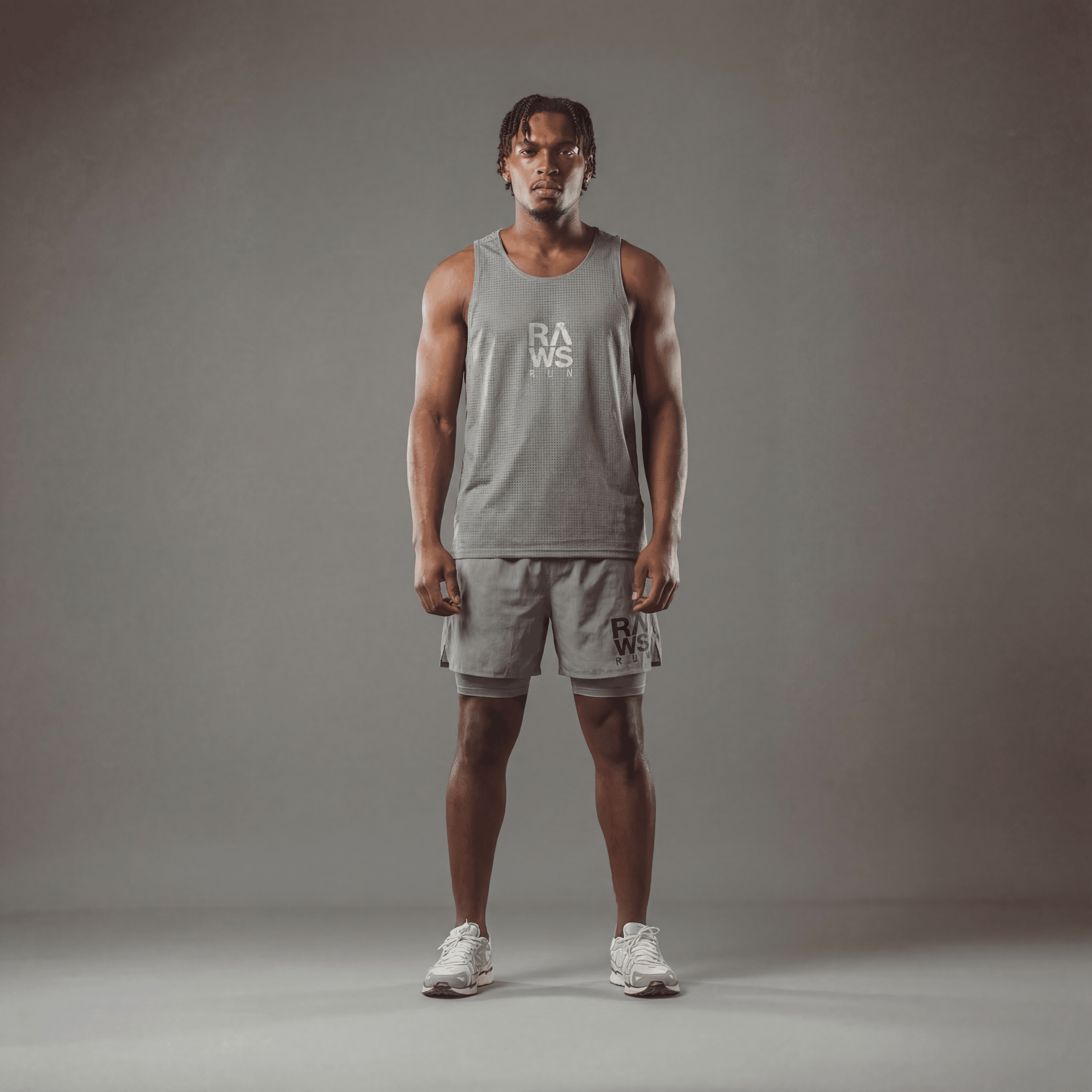 RAWS MESH RUNNING VEST : GREY / SILVER