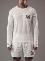 RAWS Men's Ribbed Base Layer Long Sleeve - White | High Performance Training