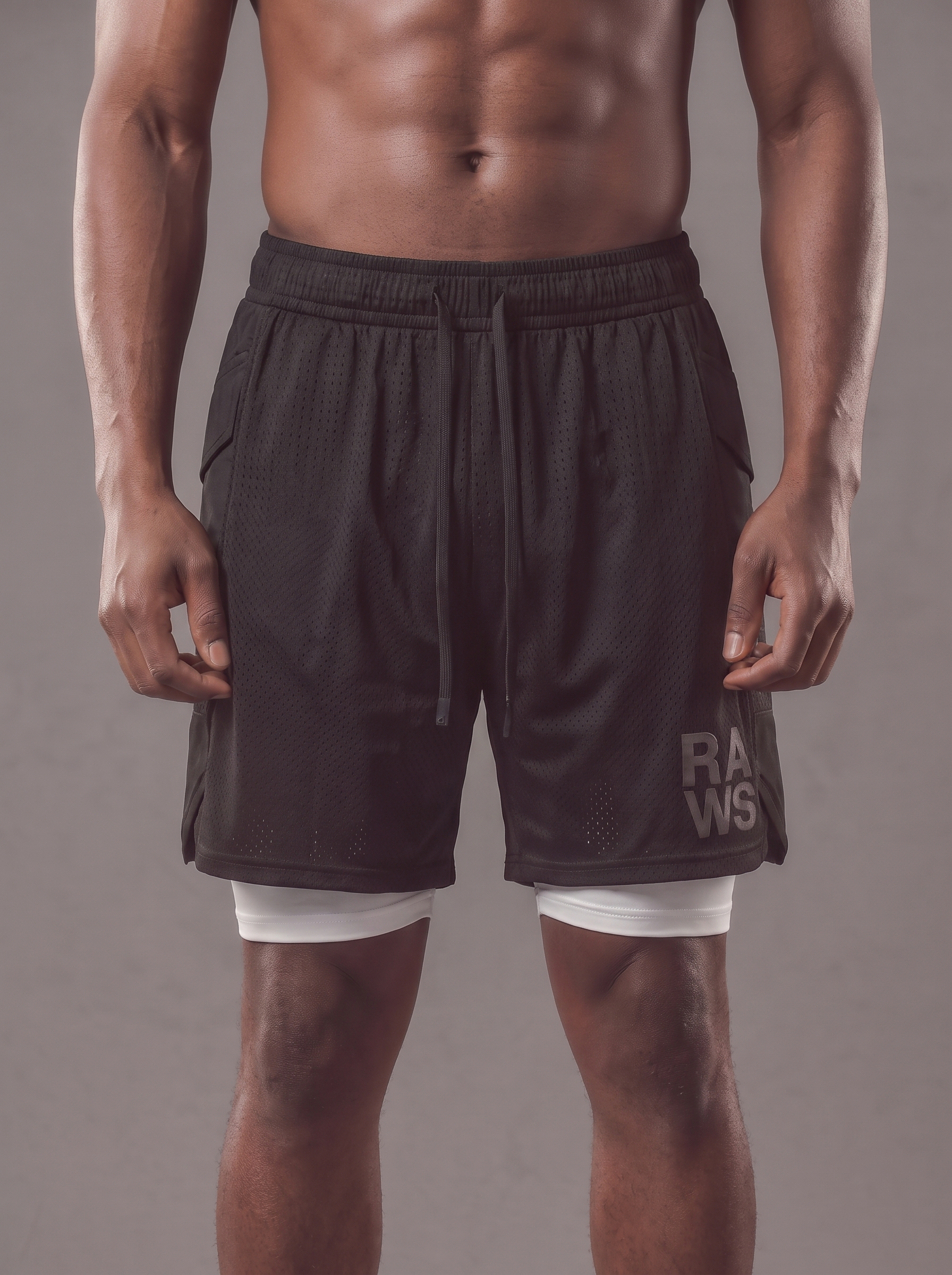 RAWS Men's 2-in-1 Training Shorts - Black | High Performance Training