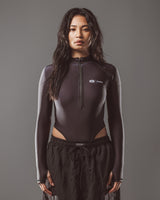 RAWS Womens Zip Bodysuit : Black