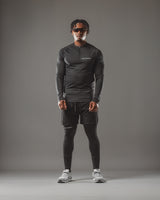 1/4 Zip Active Training Longsleeve : Negro RAWS : [PERFORMANCE]