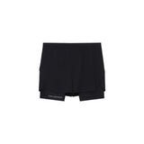 Shorts met dubbele laag : Zwart RAWS : [PRESTATIE].